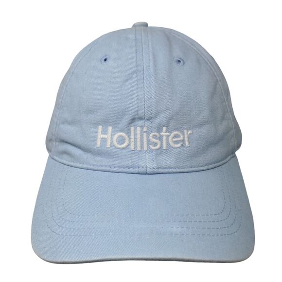 Hollister Slideback Hat Blue One Size Adjustable Embroidered 6 Panel - Picture 1 of 7